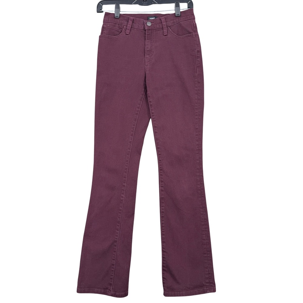 Express Bootcut‎ Pants Womens 4 Cotton Spandex Burgundy Jeans